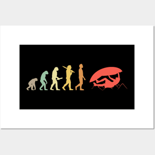 Retro Climbing Evolution Gift For Climbers Posters and Art